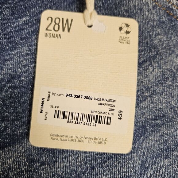 A.N.A Curvy High Rise Distressed Straight Jeans Plus Size 28W Stretch Denim Blue - Picture 9 of 13